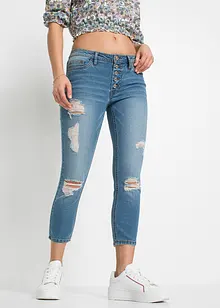 Jean skinny taille mi-haute, effets destroy, bonprix