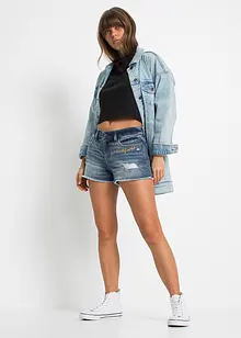 Short en jean à broderie, bonprix