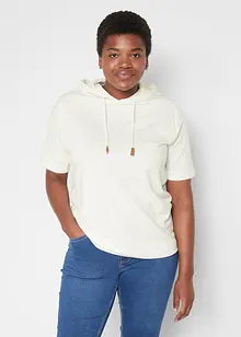 Sweat-shirt à capuche, mi-manches, bonprix