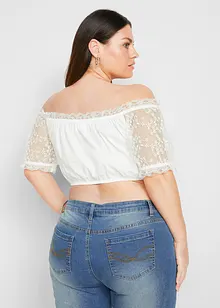 Dirndlbluse mit Spitzen-Carmen-Ärmeln, bonprix