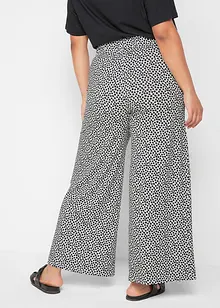 Pantalon palazzo en jersey avec taille confortable, imprimé, bonprix