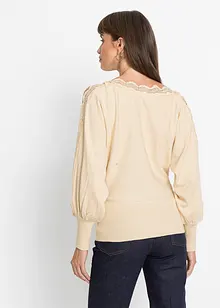 Pull avec dentelle, bonprix