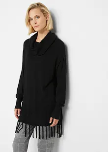 Long-Pullover mit Fransen, bonprix