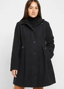 Manteau à capuche et pli, forme évasée, bonprix