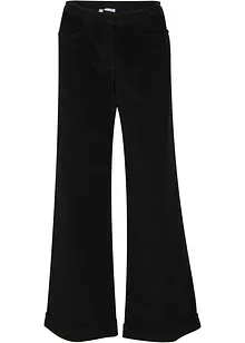 Weite Stretch-Marlenehose mit High-Waist-Schlupfbund aus Cord, bonprix