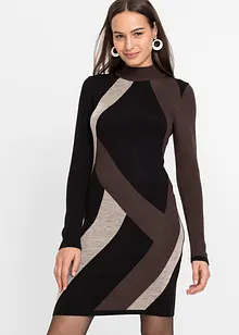 Jacquard-Strickkleid mit modernen Streifen, bonprix