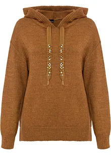 Pull en maille à capuche, bonprix