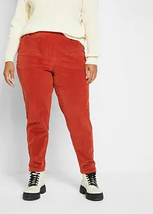 Pantalon en velours côtelé avec taille haute confortable, longueur cheville, bonprix