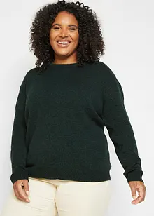 Pull en maille chiné à col rond, bonprix