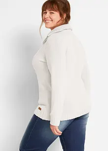 Troyer Pullover mit Zopfmuster, bonprix