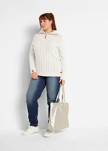 Troyer Pullover mit Zopfmuster, bonprix