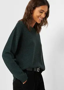 Strick-Pullover mit Rundhals-Ausschnitt in Melange, bonprix