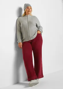 Pantalon large en velours côtelé avec taille haute élastiquée, bonprix