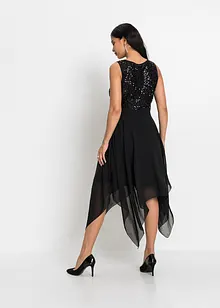 Robe midi en crêpe rehaussée de sequins, bonprix