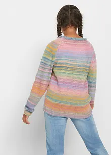 Pull en maille fille avec effet space-dye, bonprix