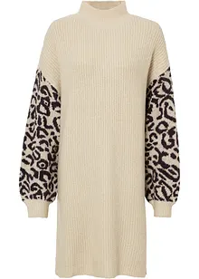 Robe en maille oversized avec motif léopard, bonprix