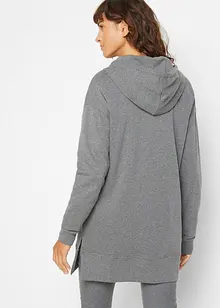 Long-Sweatshirt mit Seitenschlitz und Kapuze, bonprix