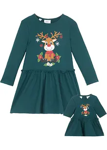 Mädchen Jerseykleid + Puppenkleid aus Bio-Baumwolle (2-tlg. Set), bonprix