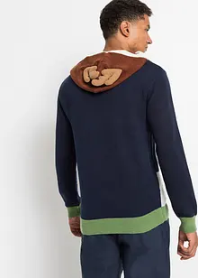 Kapuzen-Pullover mit Weihnachtsmotiv aus recyceltem Polyester, bonprix