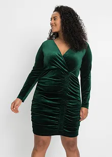 Samt-Kleid mit Raffung, bonprix