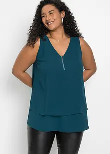 Top en viscose à encolure zippée, bonprix