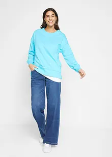 Sweatshirt mit Seitenschlitzen, langarm, bonprix