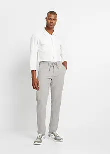 Pantalon chino en lin majoritaire avec taille extensible Regular Fit, Straight, bonprix