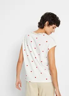 T-shirt imprimé avec dentelle, bonprix