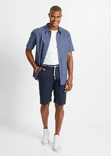 Bermuda chino avec lin majoritaire et cordon, Regular Fit, bonprix