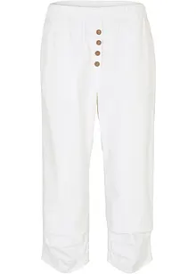 High-Waist-3/4 Hose mit Leinen und Bequembund, bonprix