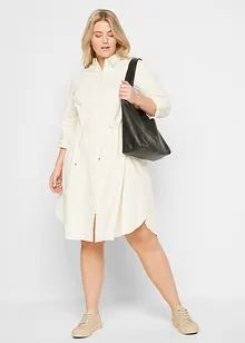 Robe-chemise longueur genou de style utilitaire en lin majoritaire avec élastique à la taille, bonprix