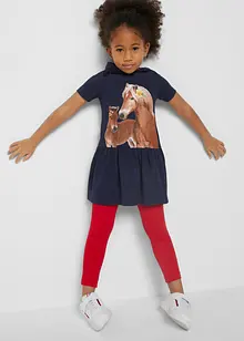 Mädchen Jerseykleid + Leggings (2-tlg. Set) mit Bio-Baumwolle, bonprix