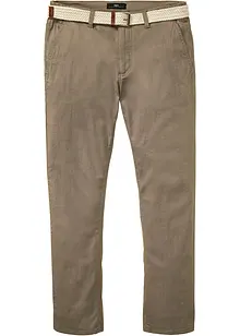 Regular Fit Stretch-Chinohose mit Gürtel, Straight, bonprix