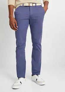 Pantalon chino droit stretch Regular, coupe ventre confort avec ceinture, bonprix