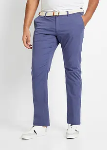 Pantalon chino droit stretch Regular, coupe ventre confort avec ceinture, bonprix