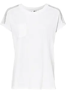 T-shirt ample avec dentelle, bonprix