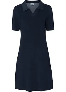 Robe longueur genou en tissu éponge avec col polo, bonprix