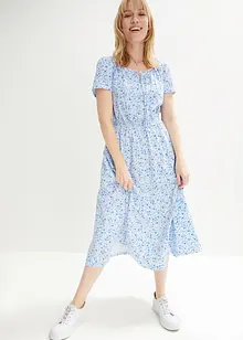 Robe midi en jersey de coton avec large smock à la taille, bonprix