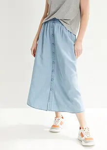 Jupe en jean taille élastique, Mid Waist, bpc bonprix collection