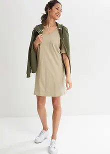 Lot de 2 robes T-shirt avec décolleté en V, oversize, bonprix