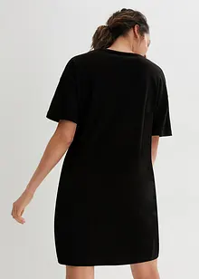 Oversize-T-Shirtkleid mit V-Ausschnitt aus Bio-Baumwolle (2er Pack), bonprix