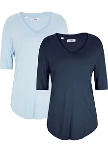 Viskose T-Shirt, 2er-Pack, bonprix