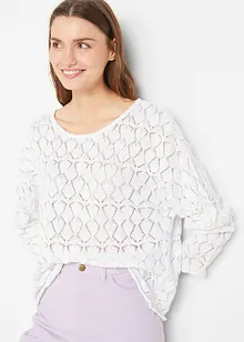 Pull ajouré boxy et oversize avec lin, bonprix