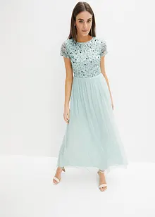 Robe longue avec paillettes appliquées, bonprix