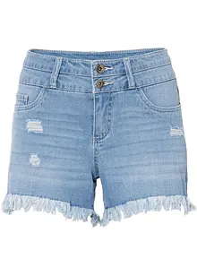 Jeans-Shorts mit Fransensaum, RAINBOW