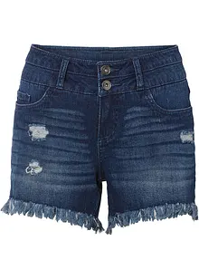 Short en jean avec base effilochée, RAINBOW