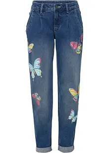 Barrel-Jeans, Mid Waist bedruckt, bonprix