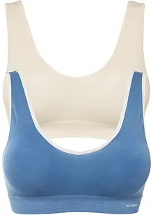 Lot de 2 brassières sans coutures Feel Comfort avec fibres de bambou, bonprix