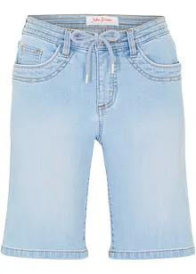 Bermuda en jean confort stretch avec cordon, bonprix