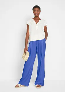 Pantalon palazzo en lin mélangé, coupe très large, bonprix
